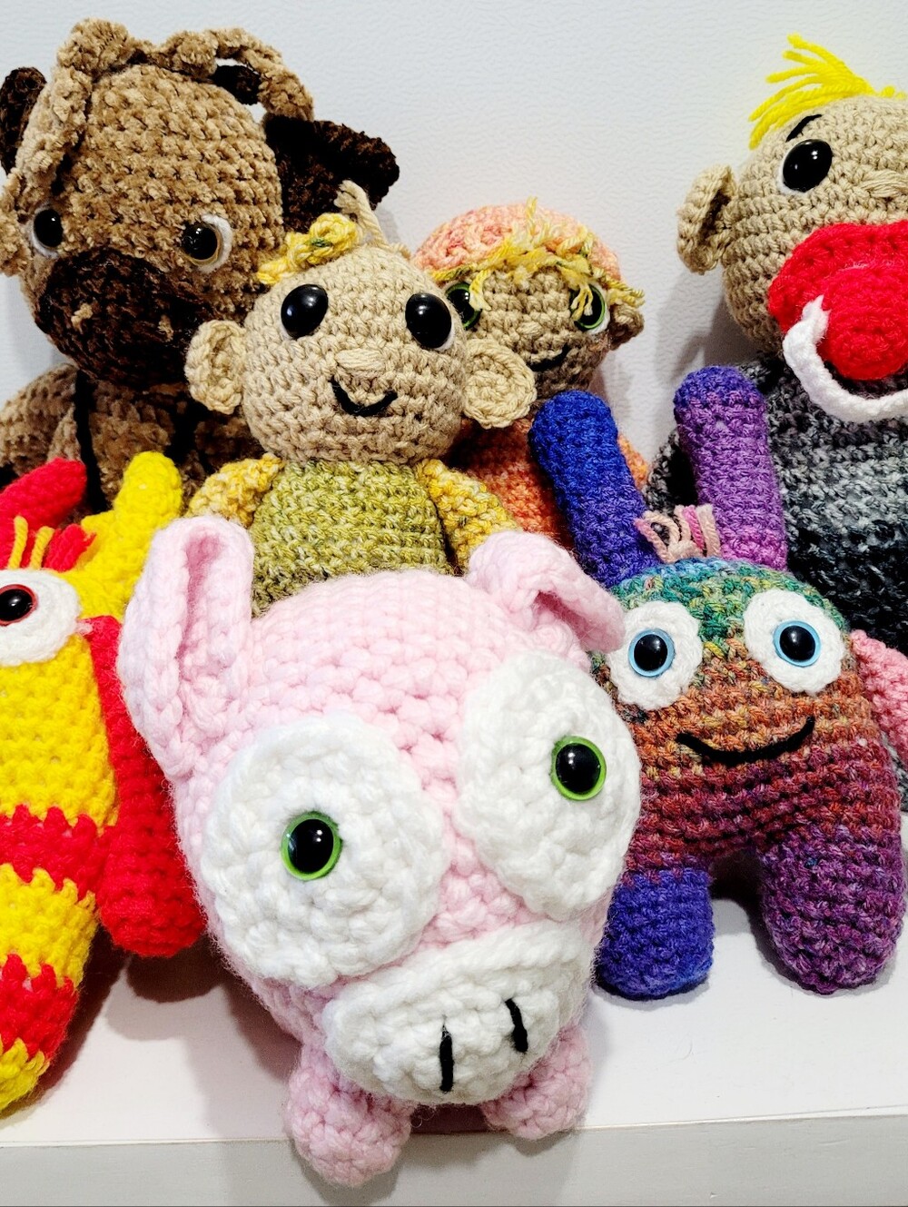 Handmade Knit Stuffed Animals & Dolls Lot โ Assorted Up to 13โ